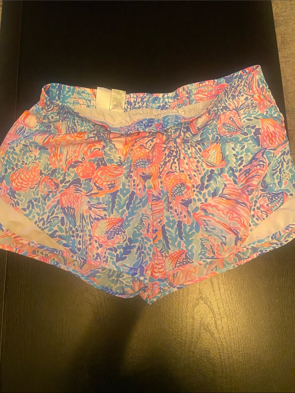 Lilly Pulitzer Coral & Aqua Printed Athletic Shorts